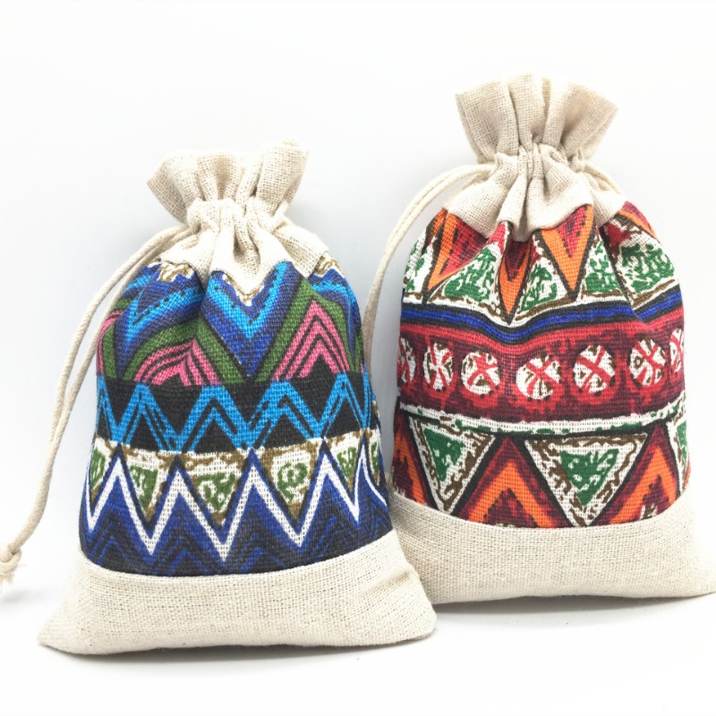 Travel Cable Organizer - Gaya etnik tas tali serut perhiasan