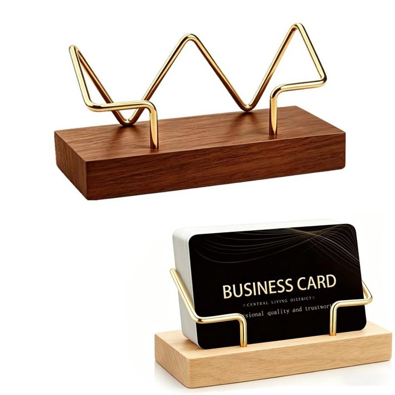 Tech Accessories For Office - 【A8】Tempat Kartu Nama Kayu, Organizer Meja