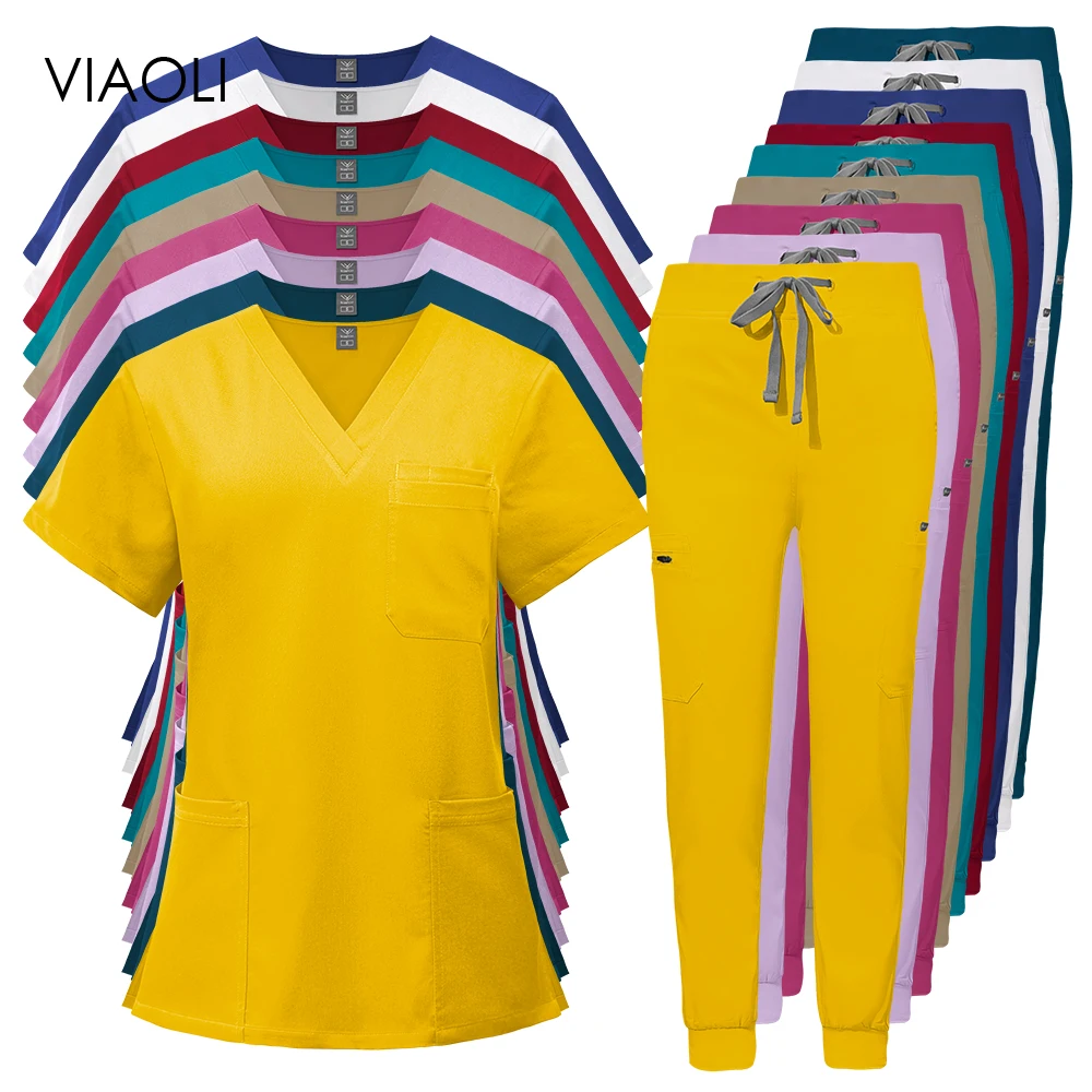 Vet Tech Accessories - Scrub seragam medis wanita multiwarna, seragam