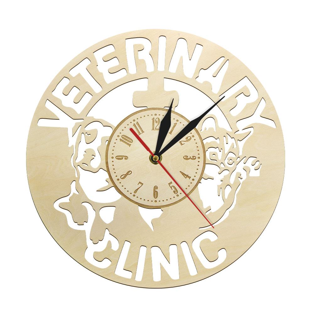 Vet Tech Accessories - Jam Dinding Kayu Aksesoris Klinik Hewan,