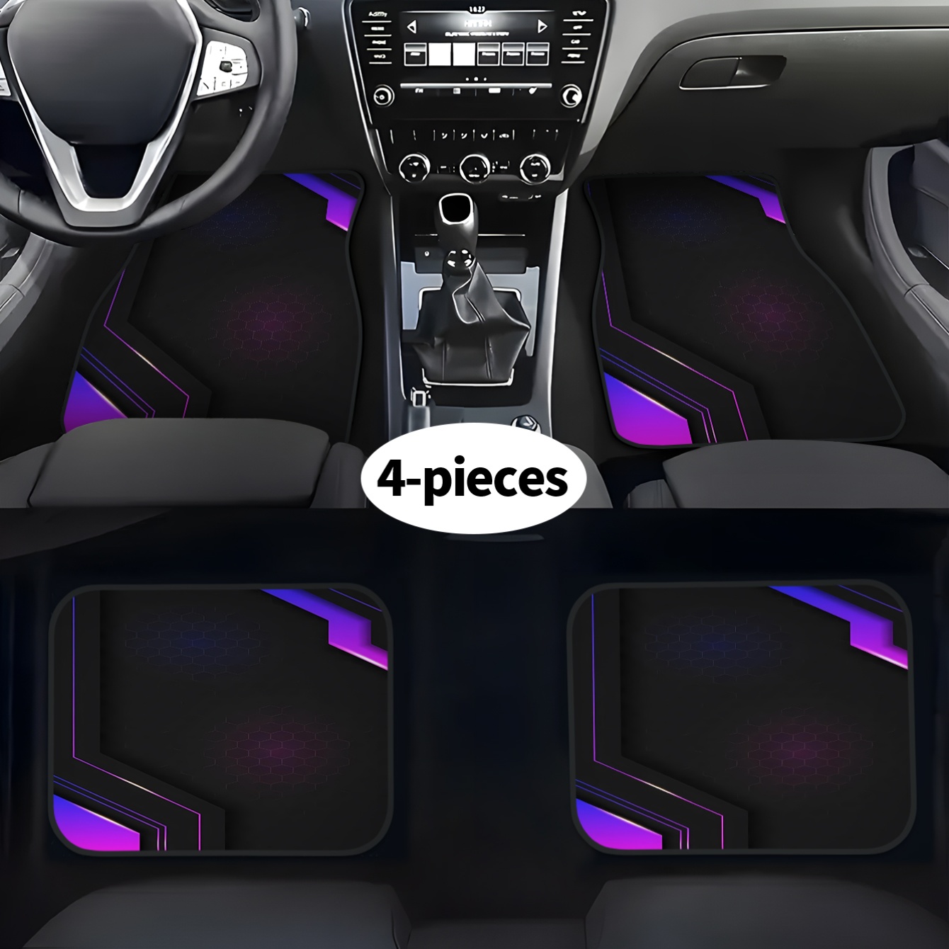 4pcs Karpet Mobil 2D Pola Geom - Tech Accessories Luxury ulasan dan harga